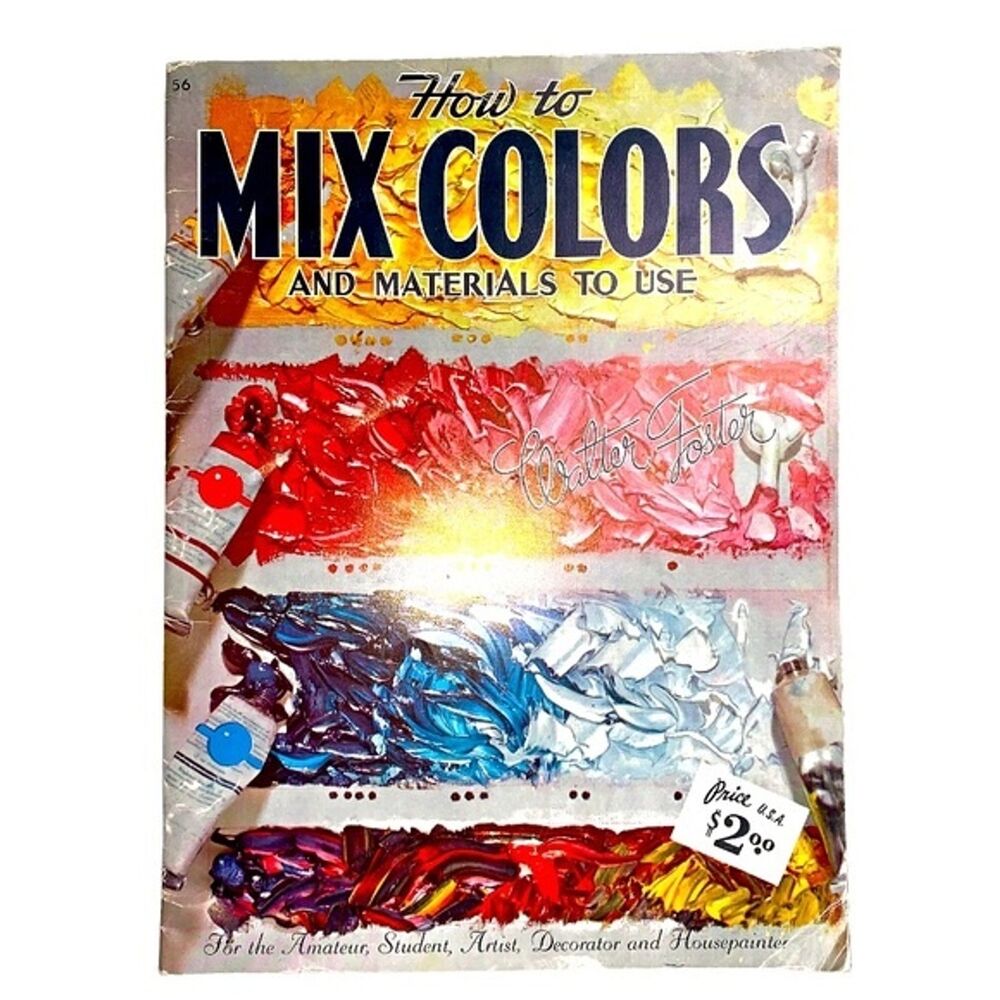 Vintage Art Booklet Mix Colors Materials To Use Book Magazine Walter Foster # 56